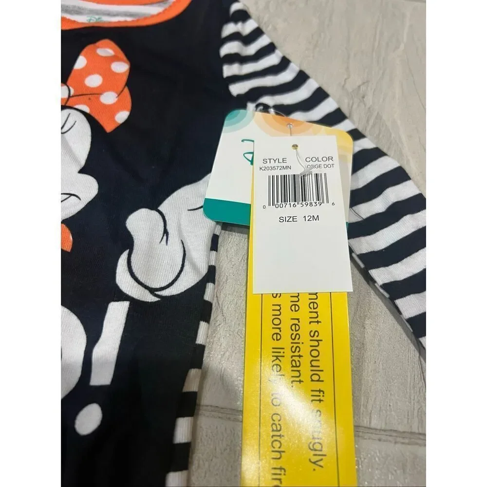 Disney Minnie Mouse Boo Halloween 2pc Jammy Set Girls Size 12 Month NEW